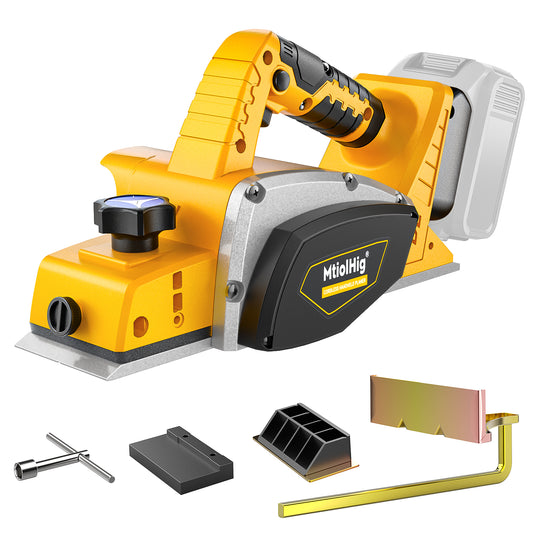 MtiolHig Cordless Electric Hand Planer: 3-1/4-Inch Handheld Planer Compatible with Dewalt 20V Battery (No Battery) - 15000 RPM Power Wood Planer for Woodworking, Carpentry, and Home DIY